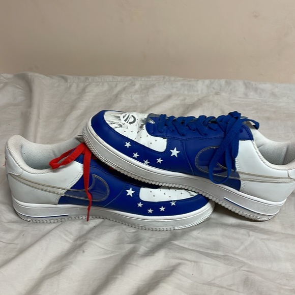 RARE Nike Air Force one af1 Obama ‘08 size 12 red and blue Great condition🇺🇸 - Picture 4 of 9